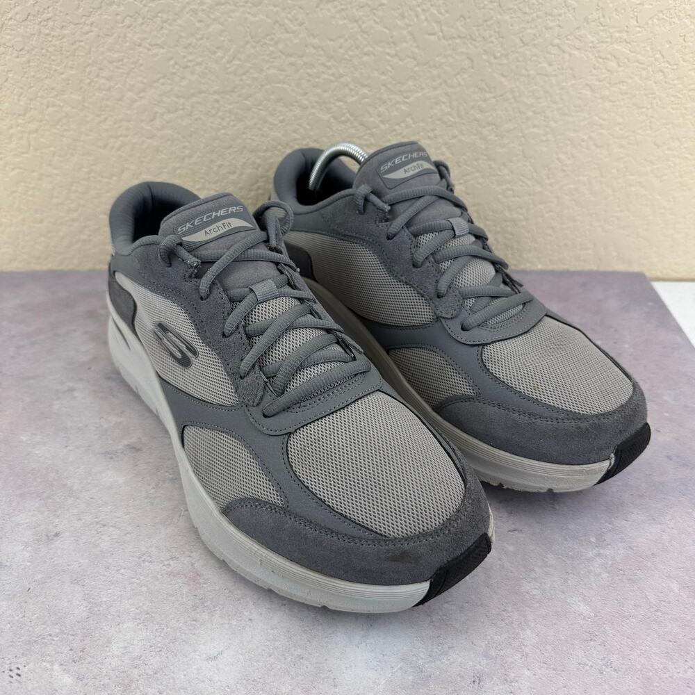 Men's Sz 13 Skechers Shoes Sport Arch Fit Leather Mesh Comfort Casual 232702